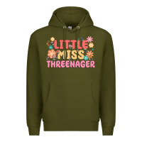 Army Green little miss threenager Premium Hoodie - MaliasSmallBusiness