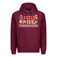 Burgundy little miss threenager Premium Hoodie - MaliasSmallBusiness