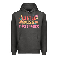 Charcoal Heather little miss threenager Premium Hoodie - MaliasSmallBusiness
