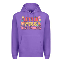 Purple little miss threenager Premium Hoodie - MaliasSmallBusiness