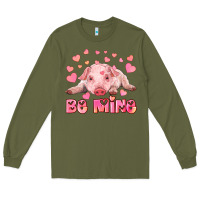Army Green be mine baby pig Long Sleeve Tee - RanaPortraitStore