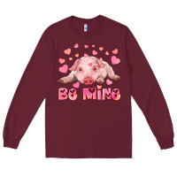 Burgundy be mine baby pig Long Sleeve Tee - RanaPortraitStore