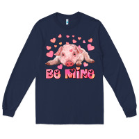Navy be mine baby pig Long Sleeve Tee - RanaPortraitStore