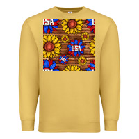 Antique Gold usa sunflower seamless pattern Premium Sweatshirt - BundleAndBundleShop