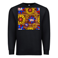 Black usa sunflower seamless pattern Premium Sweatshirt - BundleAndBundleShop