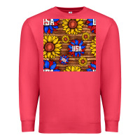 Cardinal usa sunflower seamless pattern Premium Sweatshirt - BundleAndBundleShop