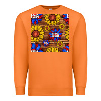 Carrot usa sunflower seamless pattern Premium Sweatshirt - BundleAndBundleShop