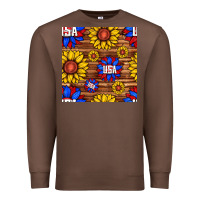 Chestnut usa sunflower seamless pattern Premium Sweatshirt - BundleAndBundleShop