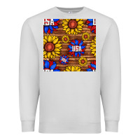 Dove Grey usa sunflower seamless pattern Premium Sweatshirt - BundleAndBundleShop