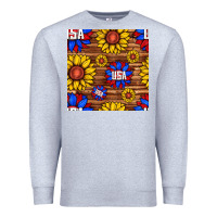 Heather Grey usa sunflower seamless pattern Premium Sweatshirt - BundleAndBundleShop