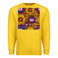 Lemon usa sunflower seamless pattern Premium Sweatshirt - BundleAndBundleShop