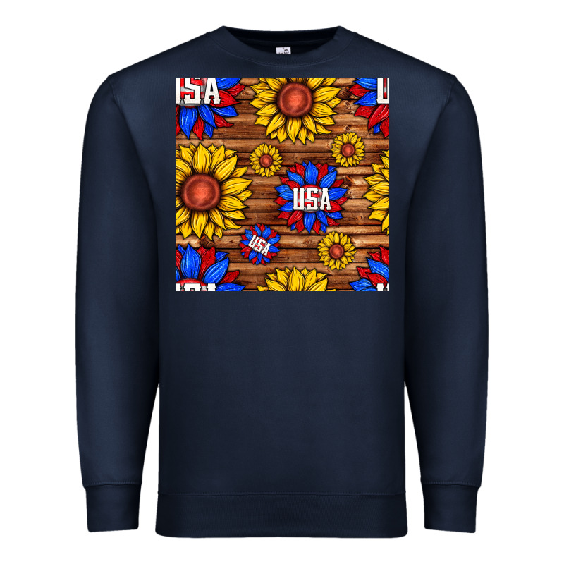 Usa Sunflower Seamless Pattern Premium Sweatshirt by BundleAndBundleShop | Teevron