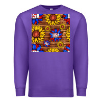 Purple usa sunflower seamless pattern Premium Sweatshirt - BundleAndBundleShop