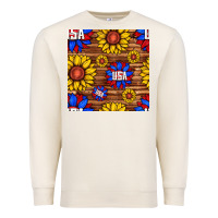 Sandshell usa sunflower seamless pattern Premium Sweatshirt - BundleAndBundleShop