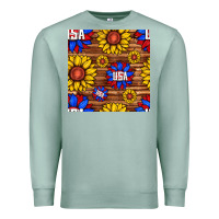 Seafoam usa sunflower seamless pattern Premium Sweatshirt - BundleAndBundleShop