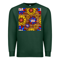 Sports Green usa sunflower seamless pattern Premium Sweatshirt - BundleAndBundleShop