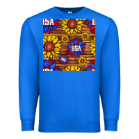 True Royal usa sunflower seamless pattern Premium Sweatshirt - BundleAndBundleShop