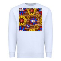 White usa sunflower seamless pattern Premium Sweatshirt - BundleAndBundleShop