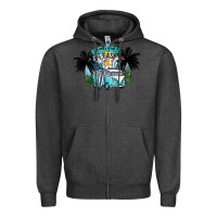 Charcoal Heather beach please Zipper Hoodie - SublimationCraftShop