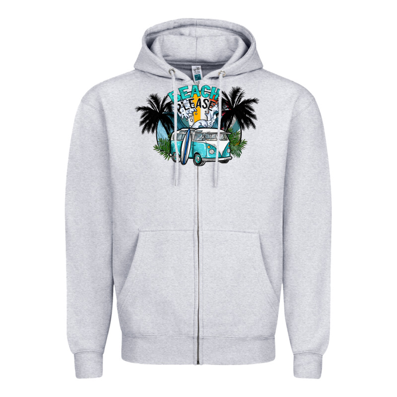 Beach Please Zipper Hoodie by SublimationCraftShop | Teevron