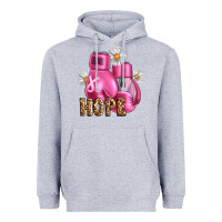 Heather Grey Breast Cancer Boxing Gloves Heavyweight Hoodie - Artiststas