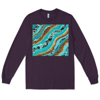 Plum turquoise brushstrokes with leopard and cowhide Long Sleeve Tee - RanaPortraitStore