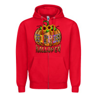 Red hippie halloween Zipper Hoodie - CowhideDigitalArt
