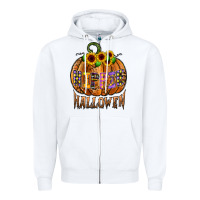 White hippie halloween Zipper Hoodie - CowhideDigitalArt