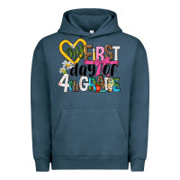 Pigment Midnight Navy my first day of 4th grade Urban Hoodie - NancyCooperArtShop