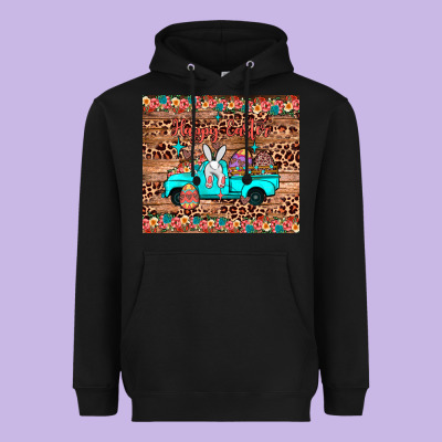 Happy Easter Truck Heavyweight Hoodie Designed By Jahusdesignshop