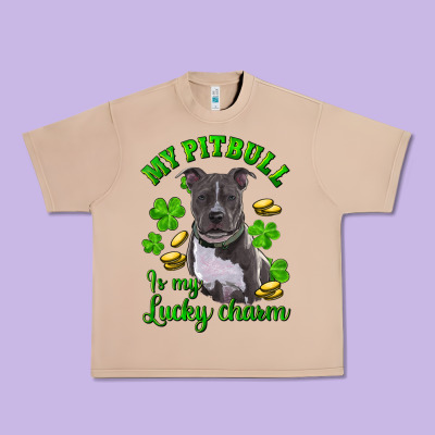St Patricks Day My Pitbuli My Lucky Charm Urban Heavy Tee Designed By Ranaportraitstore
