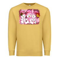 Antique Gold chillin pink   with my snowmies  ado Premium Sweatshirt - AdoDesignShop