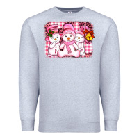 Heather Grey chillin pink   with my snowmies  ado Premium Sweatshirt - AdoDesignShop