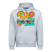 Heather Grey hello preschool Urban Hoodie - NancyCooperArtShop