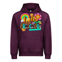 Mauve Wine hello preschool Urban Hoodie - NancyCooperArtShop