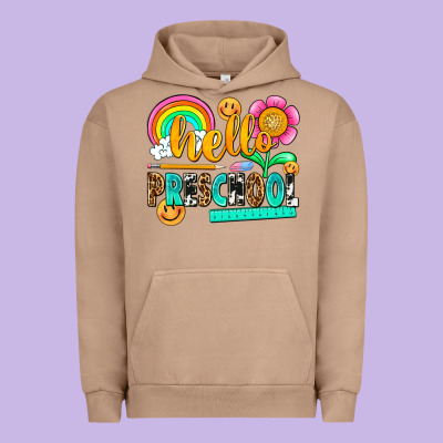 Hello Preschool Urban Hoodie Designed By Nancycooperartshop