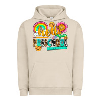 Pigment French Oak hello preschool Urban Hoodie - NancyCooperArtShop