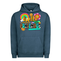 Pigment Midnight Navy hello preschool Urban Hoodie - NancyCooperArtShop