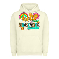 Pigment Pistachio hello preschool Urban Hoodie - NancyCooperArtShop