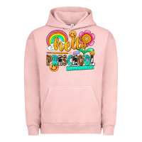 Pigment Salmon hello preschool Urban Hoodie - NancyCooperArtShop
