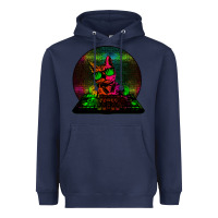 Navy HOUSE CAT (Rainbow DJ Kitty) Heavyweight Hoodie - Bettercallsaul