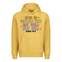 Antique Gold god is within her she will not fall Premium Hoodie - MaliasSmallBusiness