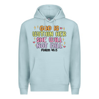 Blue Mist god is within her she will not fall Premium Hoodie - MaliasSmallBusiness