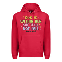 Cardinal god is within her she will not fall Premium Hoodie - MaliasSmallBusiness