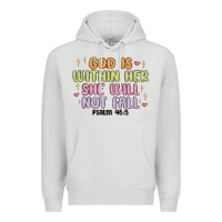 Dove Grey god is within her she will not fall Premium Hoodie - MaliasSmallBusiness