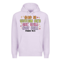 Lilac god is within her she will not fall Premium Hoodie - MaliasSmallBusiness