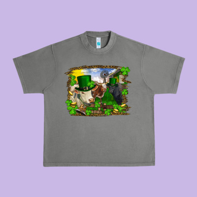 St Patricks Day Cows Urban Heavy Tee Designed By Ranaportraitstore
