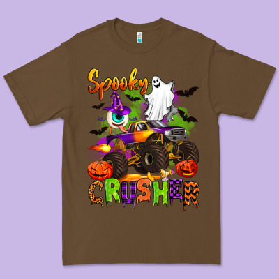 Spooky Cruhser With Monster Truck Premium Tee Designed By Artiststas