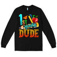Black 1st grade dude Long Sleeve Tee - texasbilliewilder