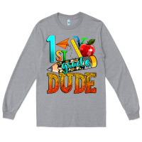 Heather Grey 1st grade dude Long Sleeve Tee - texasbilliewilder